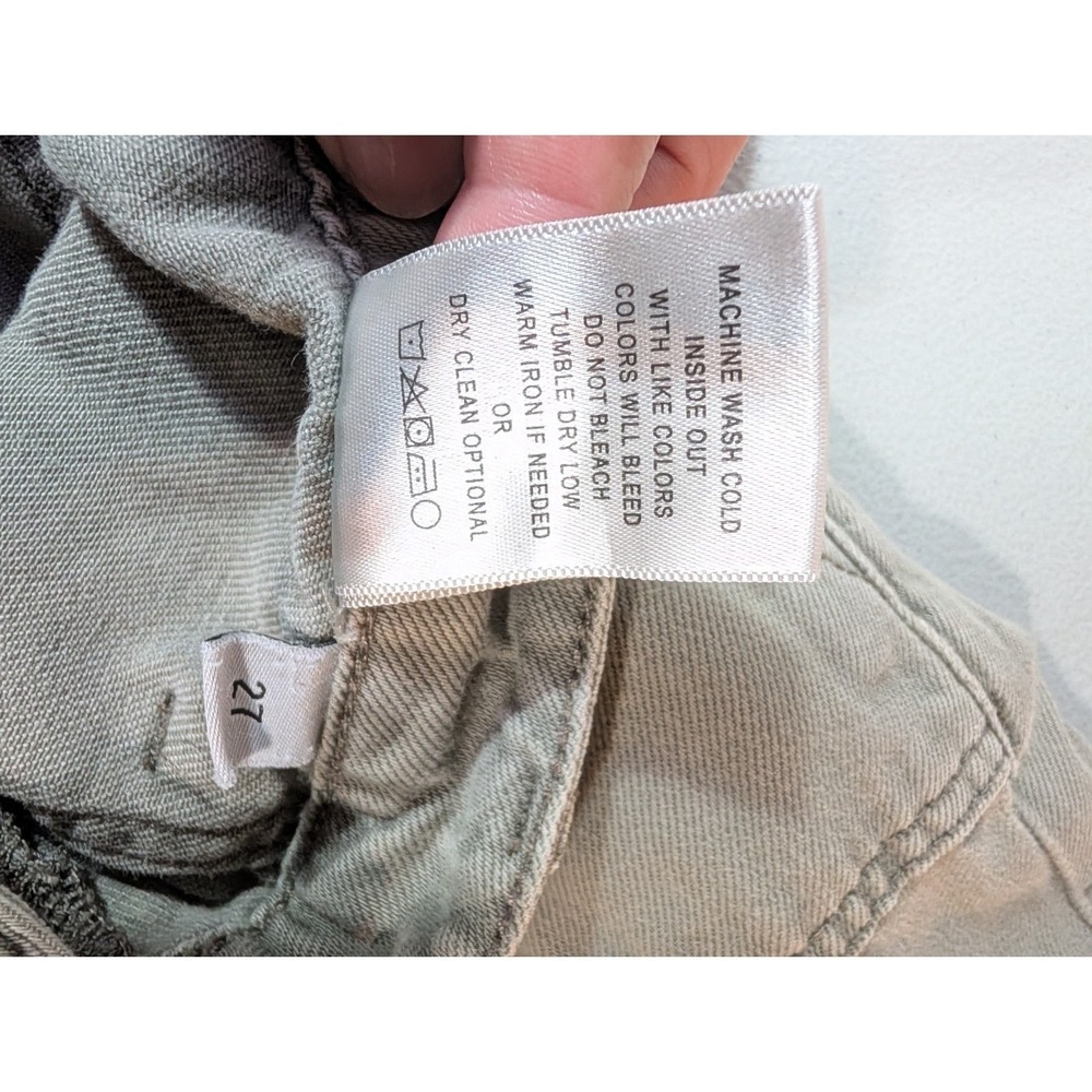 Vervet Blue Womens Green Wide Leg Cargo Pants Size 27 High Rise Cotton Utility - Picture 7 of 8